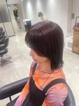 ミディアム カラー 暖色/ブリーチ/メン ズパーマ/ﾐﾜﾁｶｺのヘアスタイル