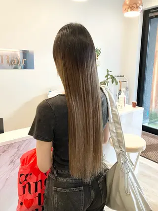 ロング パーマ ブリーチ毛縮毛矯正 長谷川のヘアスタイル