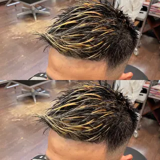 ショート カラー メンズ peakshair所属・髪質改善/メンズパ ーマ𝒀𝑼𝑻𝑶のヘアスタイル