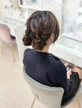 セミロング ヘアアレンジ ヘアセットサロン /上坪愛美のヘアスタイル