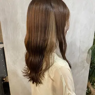 ロング カラー ヘアアレンジ 切りっぱなしボブ/ デザインカラー店長のヘアスタイル