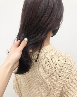セミロング カラー ヘアアレンジ 酸性縮毛矯正🧴韓国 レイヤー/髪質改善のヘアスタイル