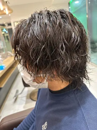 セミロング パーマ メンズ 💈メンズ特化 美容師サキ💈のヘアスタイル