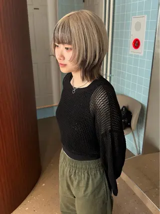 ミディアム カラー ウルフ/レイヤー/ 渋谷🔮西村 悠大のヘアスタイル