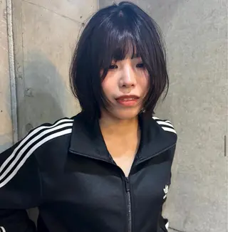 ミディアム カラー パーマ ヘアアレンジ メンズ キッズ デザインパーマ ハイライトIkumiのヘアスタイル