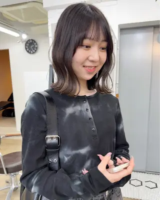 ミディアム カラー あおやぎ ななのヘアスタイル