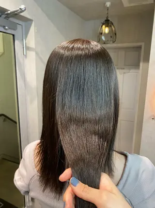 セミロング カラー 透明感カラー💖 耳ツボ💎まりなのヘアスタイル