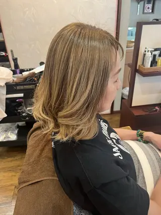 ミディアム カラー パーマ Lamie所属・大人女子&髪改善専門 Nobuフリーランスのヘアスタイル