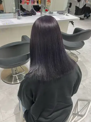 セミロング カラー ヘアアレンジ 🫧透明感ラベンダー 似合わせ🫧あい🫧のヘアスタイル