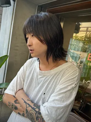 ミディアム メンズ 國井 廉のヘアスタイル