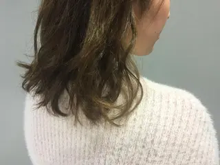 ミディアム セミロング カラー パーマ 韓国ヘア✨グレージュ カラーasamiのヘアスタイル