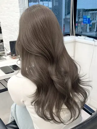 ロング カラー パーマ ヘアアレンジ 韓国ヘア×顔まわり 🇰🇷和知拓郎のヘアスタイル