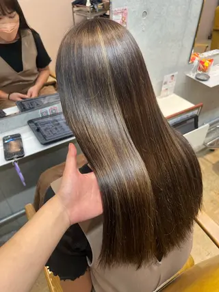 ロング カラー カコ/レイヤーカット ヘアアレンジのヘアスタイル