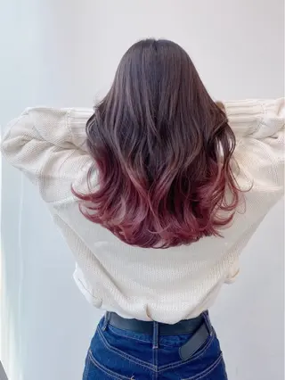 セミロング カラー パーマ amble luxe ❤️渋谷❤️のヘアスタイル