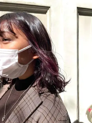 セミロング カラー 艶カラーリスト 🌈銀座🌈牛込萌香のヘアスタイル