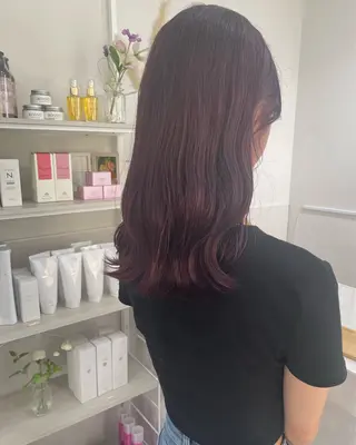 ミディアム カラー 〘 ROSSO〙 yunonのヘアスタイル