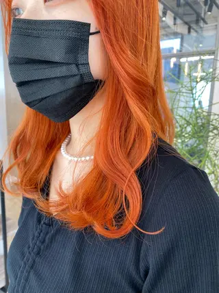 セミロング カラー ピンク/ベージュ /似合わせ/田島百華のヘアスタイル