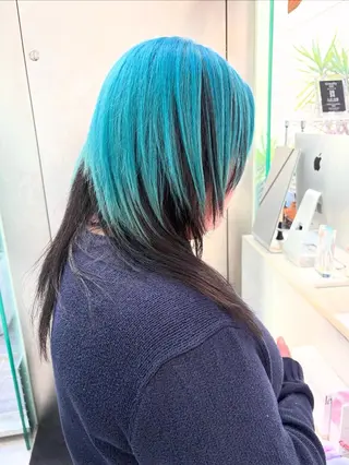 ロング カラー インナーカラー/天神 ブリーチ/吉田のヘアスタイル