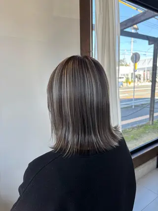ミディアム カラー NANAKO benji 福間のヘアスタイル