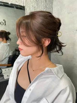 セミロング レイヤー/顔周り 韓国ヘア森田和貴のヘアスタイル