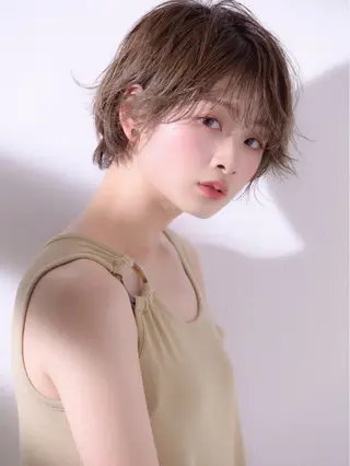 ショート カラー パーマ ヘアアレンジ VIVIE【ヴィヴィ】所属・髪質改善/韓国風 レイヤー/田村祐樹のヘアスタイル