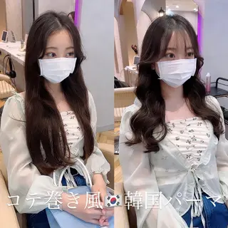 ロング パーマ ヘアアレンジ 🩷韓国ヘア/ミディ アム🩷Maikaのヘアスタイル