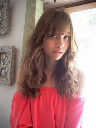 セミロング カラー ヘアアレンジ 🌈髪質改善💕 縮毛矯正✨青木まで✨のヘアスタイル