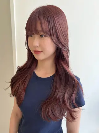 ロング カラー 辻しおり／似合わせ カット/暖色カラー栄のヘアスタイル