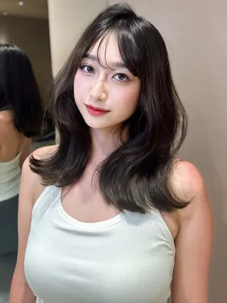 ミディアム レイヤー/韓国❣️ 縮毛矯正/おばかんのヘアスタイル