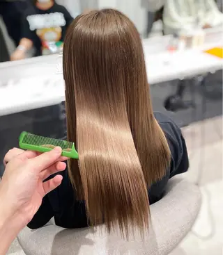 ロング 京都レイヤーカット/ 縮毛矯正/羽柴りくのマツエク・マツパデザイン