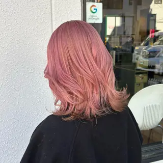 セミロング 🎀ハイトーン/ 艶カラー/夕月🎀のヘアスタイル