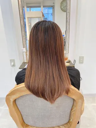 ロング カラー ブリーチなし✨艶髪 カラー𓃲YAGIのヘアスタイル