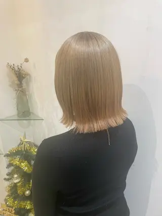 ミディアム カラー 髪質改善カラー🤍 エクステ✨君島由実子のヘアスタイル