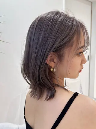 ミディアム カラー かえ🩶韓国ボブ🎀 透明感カラー🥣のヘアスタイル