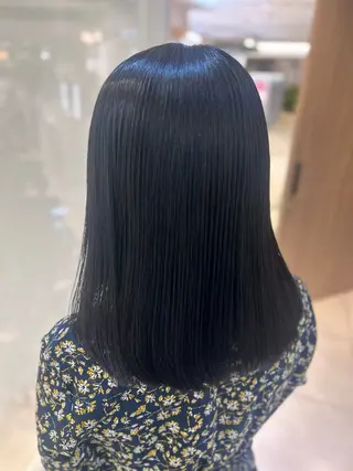 ミディアム パーマ 艶質改善/縮毛矯正 ササキナツミのヘアスタイル