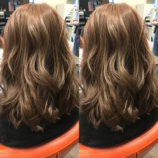 セミロング カラー デザインカラー🌈 高木リョウのヘアスタイル