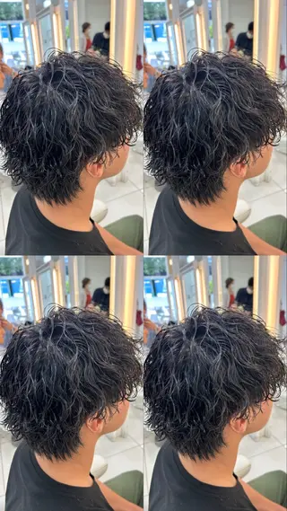 ミディアム パーマ メンズ 髪質改善/艶カラー/ メンズパーマ/鈴木のヘアスタイル