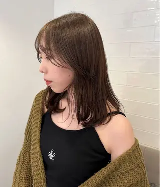 ミディアム レイヤーカット/長岡 グレージュ/マユ🎀のヘアスタイル