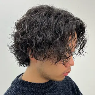 ミディアム パーマ メンズ 立川/メンズパーマ 厚進太郎のヘアスタイル