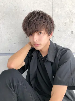 ショート カラー メンズ 赤み消し🌿 透明感カラー🫧のヘアスタイル