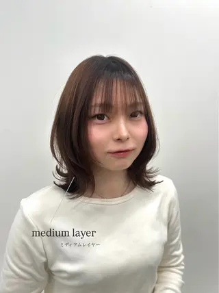 ミディアム jjeno所属・aisa 札幌カットモデル🎀のヘアスタイル