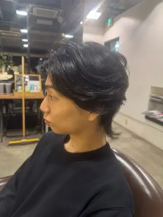 メンズ タツキ／レイヤー／ パーマ／艶カラーのヘアスタイル