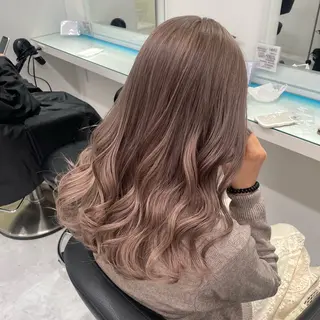 セミロング カラー 暖色🩷透明感カラー ♡Maika♡のヘアスタイル