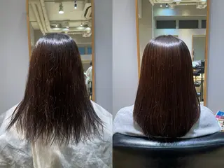 ミディアム パーマ 縮毛矯正/暖色 カラー/ひかるのヘアスタイル