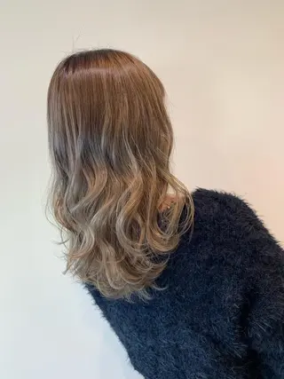 ロング カラー 小島嵩人 縮毛矯正 髪質改善のヘアスタイル