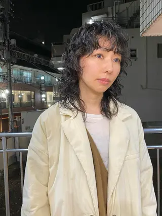 ミディアム パーマ レイヤー/パーマ /ウルフ/nabeのヘアスタイル