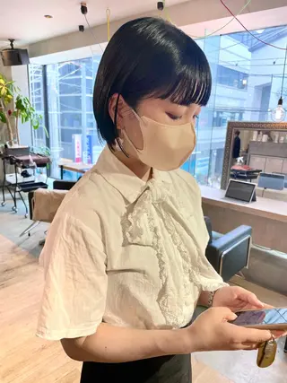 ショート カラー ボブ/パーマ 古家 佑真のヘアスタイル