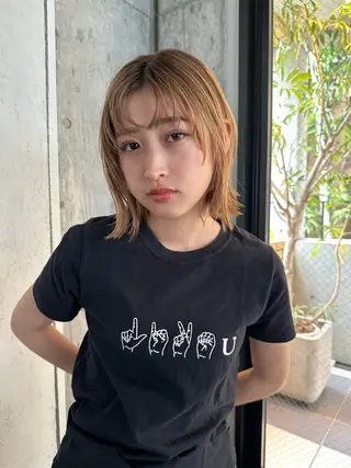 ミディアム 梶原 蔵人のヘアスタイル