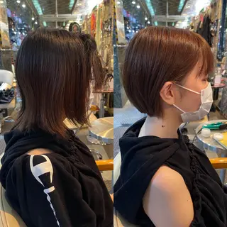 ショート カラー ヘアアレンジ haco+所属・🌈派手髪エクステ ブレイズ🌈ひろとのヘアスタイル