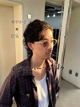 ショート パーマ メンズ メンズカット メンズパーマヤマザキのヘアスタイル